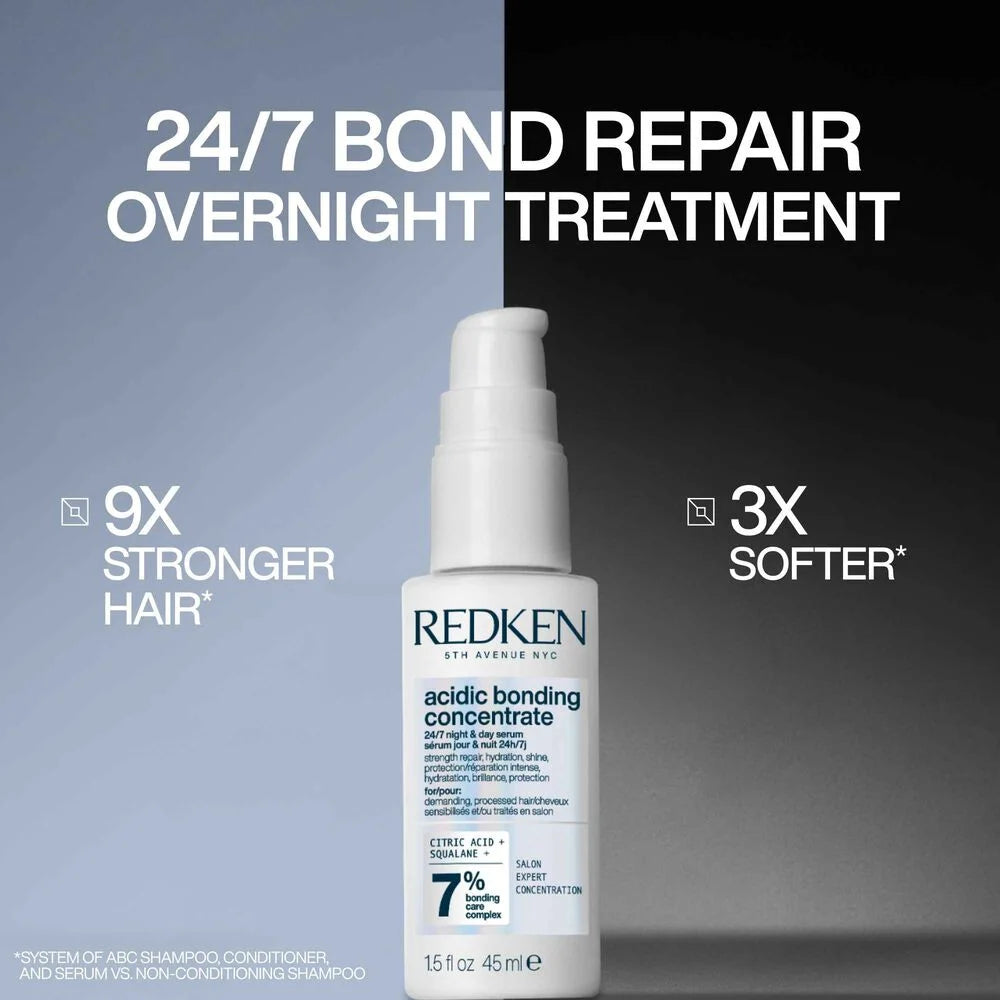 Kaat Schrauwen DAY&NIGHT 24/7 Leave-in Serum in een zwarte fles met dispenser, geschikt voor haarverzorging.